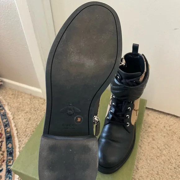 Gucci Black and Tan Moto Boots - Picture 6 of 6